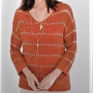 Chicos shine stripe carlotte pullover sweater size 1